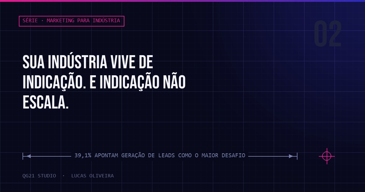 Sua indústria vive de indicação. E indicação não escala.