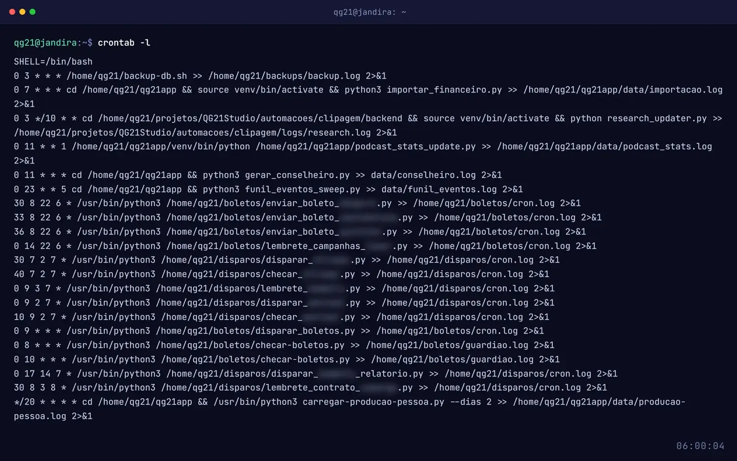 Rotinas automaticas agendadas